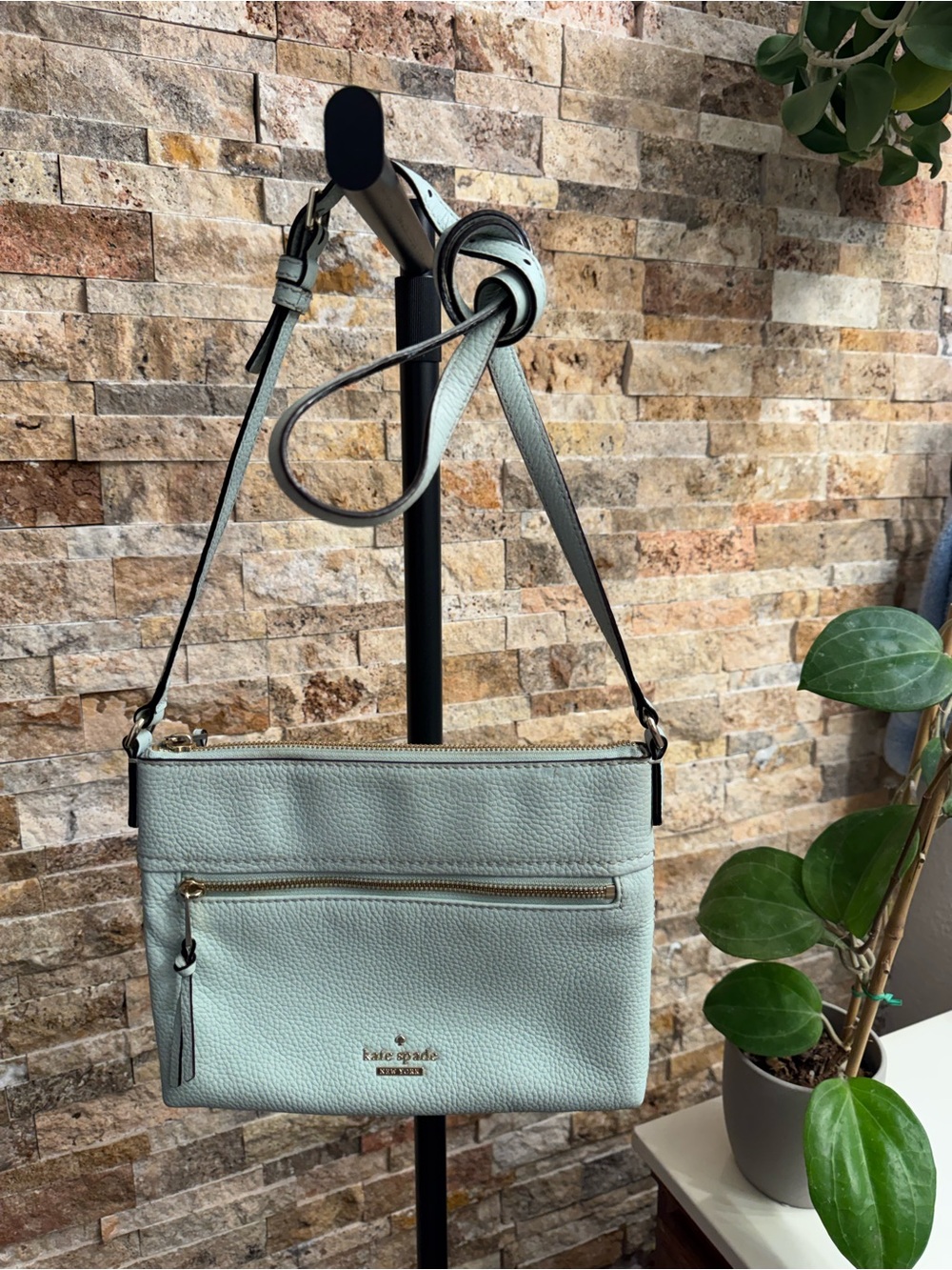 kate spade Mint Green Pebbled Leather Crossbody